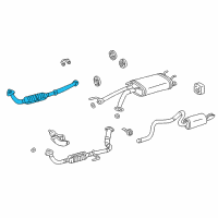 OEM 2007 Toyota Sequoia Converter & Pipe Diagram - 17410-0F040