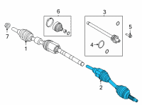 OEM Lincoln Corsair SHAFT - FRONT AXLE Diagram - LX6Z-3B437-E