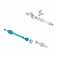 OEM 1998 Honda Accord Driveshaft Set, Passenger Side Diagram - 44010-S87-A50