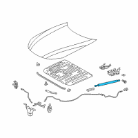 OEM 2022 Lexus LC500 Hood Support Assembly Diagram - 53440-0W400