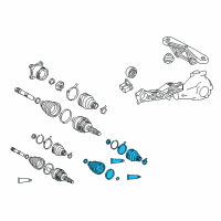 OEM 2008 Lexus RX350 Boot Kit, Rear Drive Shaft, In & Outboard Joint Diagram - 04437-08011