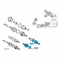 OEM Lexus Boot Kit, Rear Drive Shaft, In & Outboard Joint Diagram - 04437-08011