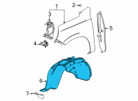 OEM 2022 Chevrolet Tahoe Fender Liner Diagram - 84856829