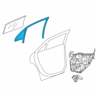 OEM 2017 Chrysler 300 Glass-Door Glass Run With Glass Diagram - 68039968AH