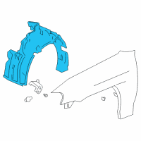 OEM 2003 Honda Insight Fender, Right Front (Inner) Diagram - 74101-S3Y-000