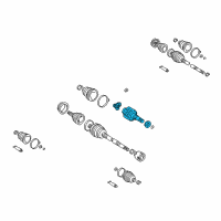 OEM 2000 Toyota Corolla Front Axle Inboard Joint Set Left Diagram - 43047-02050