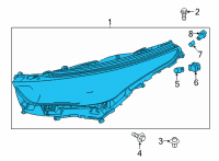 OEM 2022 Toyota Highlander Headlamp Assembly Diagram - 81110-0E470