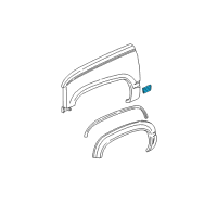 OEM 1991 GMC C1500 Molding Asm-Front Fender Lower Rear *Black Diagram - 15740119