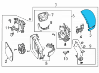 OEM 2022 Acura TLX Housing, Passenger Side (Upper) Diagram - 76201-TGV-A01