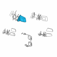 OEM 1986 GMC Safari Mirror Asm, Outside Rear View Diagram - 15593669