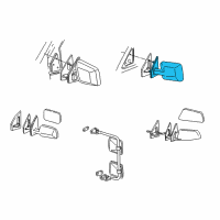 OEM 1986 GMC Safari Mirror Asm, Outside Rear View Diagram - 15532458