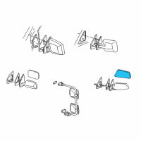 OEM 1996 GMC Safari Glass Asm, Mirror RH (Glass Only) Diagram - 15637070