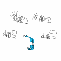 OEM 2005 Chevrolet Astro Mirror Asm-Outside Rear View Stainless Steel Diagram - 15589133