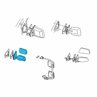 OEM GMC Safari Mirror Asm-Outside Rear View Diagram - 15606754