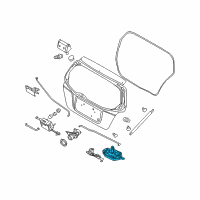 OEM 2005 Chevrolet Aveo Rear Compartment Lid or Tail Gate Latch Liftgate Diagram - 96413276