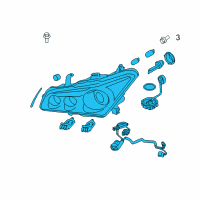 OEM Infiniti QX56 Right Headlight Assembly Diagram - 26010-1LA1B