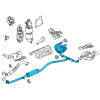 OEM 2021 Honda Civic Muffler, Passenger Side Exhuast Diagram - 18307-TBC-A71