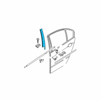 OEM BMW 325xi Window Frame Cover, Rear Left Door Diagram - 51-34-2-695-289