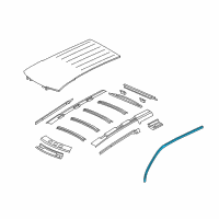 OEM Saturn Relay Weatherstrip, Front Side Door Roof Drip Diagram - 19153440