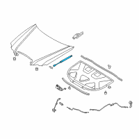 OEM 2004 Kia Amanti Lift Assembly-Hood, RH Diagram - 811713F001