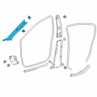 OEM 2018 Toyota Prius C Weatherstrip Pillar Trim Diagram - 62211-52390-B0