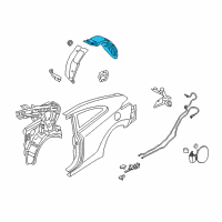 OEM Hyundai Elantra Coupe Rear Wheel Guard Assembly, Right Diagram - 86822-3X500