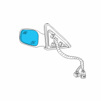 OEM Lincoln Town Car Mirror Glass Diagram - 1W1Z-17K707-DA