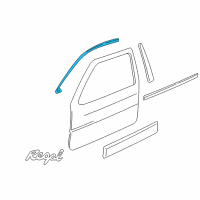 OEM 2003 Buick Regal Molding Asm-Front Side Door Window Upper Reveal-LH *W/O *Black ) Diagram - 10350754