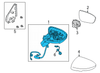 OEM 2021 Nissan Rogue MIRROR ASSY-OUTSIDE RH Diagram - 96301-6RR2B