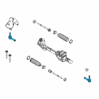 OEM Ford Flex Outer Tie Rod Diagram - 9G1Z-3A130-A