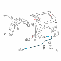 OEM Toyota Sienna Release Cable Diagram - 77035-08020