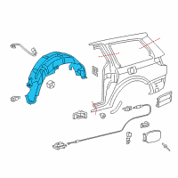 OEM 2013 Toyota Sienna Wheelhouse Liner Diagram - 65637-08011