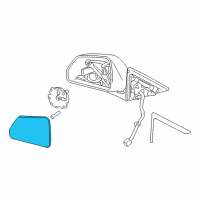 OEM 2009 Cadillac CTS Mirror Glass Diagram - 25828097