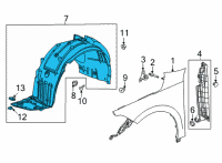 OEM 2022 Honda Civic FENDER ASSY-, R- FR Diagram - 74100-T20-A10