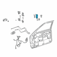 OEM 2000 Oldsmobile Bravada Front Side Door Lock Assembly *Marked Print Diagram - 15066133