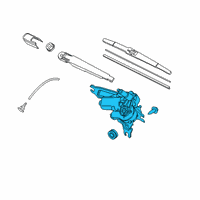 OEM Hyundai Rear Wiper Motor & Linkage Assembly Diagram - 98700-K2001