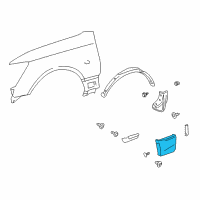 OEM 2005 Lexus LS430 Moulding, Front Fender, Outside RH Diagram - 75611-50040-A1