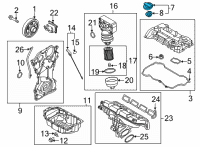 OEM 2022 Hyundai Santa Fe Cap-Oil Filler Diagram - 26510-2M020