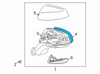 OEM 2022 Toyota Highlander Mirror Glass Diagram - 87931-0E360