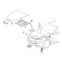 OEM 2016 Lexus LS600h Hook Assembly, Hood Auxiliary Diagram - 53550-50050