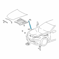 OEM 2013 Lexus LS460 Hood Support Assembly, Right Diagram - 53440-50090