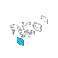 OEM 2012 Honda Pilot Mirror Sub-Assembly, Passenger Side (1400R) (Heated) (English) Diagram - 76203-SZA-A11