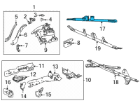 OEM 2021 Acura TLX Bar, Right Front Tower Diagram - 74180-TGV-A00