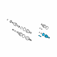 OEM 2009 Lexus RX350 Boot Kit, Rear Drive Shaft, Inboard Joint Diagram - 04437-08010