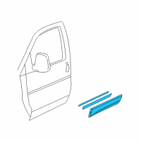 OEM Chevrolet Express 1500 Molding Asm, Front Side Door Lower *Pewter Diagram - 15072417