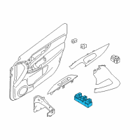 OEM 2021 Nissan Rogue Sport Switch Assy-Power Window, Main Diagram - 25401-6MA0C