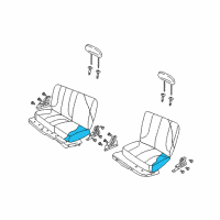 OEM 2006 Dodge Ram 3500 Rear Seat Cushion Right Diagram - 1DN371D5AA