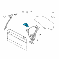 OEM 2008 Hyundai Tiburon Motor Assembly-Power Window Regulator, LH Diagram - 82450-2C000