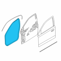 OEM Saturn Astra Weatherstrip, Front Side Door Diagram - 13200154