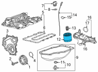OEM Chevrolet Corvette Oil Filter Diagram - 12696048